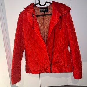 Red waterproof winter jacket